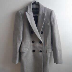 ZARA Woman x Manteco Grey Wool Blend Structured Double-Breasted Coat - Size S